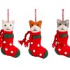 Sada 3 ks ozdob: Kočičky v Santově ponožce 13 cm