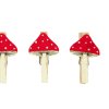Sada 16 ks dekorací: Mochomůrky na kolíčku 6 cm