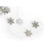 Sada 3 ks dekorací: Řetěz s vločkami stříbrný 2 m