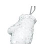 Sada 3 ks ozdob: Rukavička s glitery bílá 10 cm