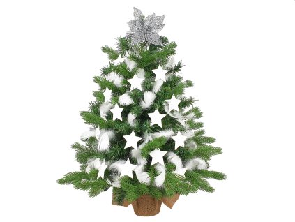 Ozdobený stromeček KRÁL ZIMA 60 cm s LED OSVĚTLENÍM