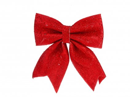 Mašle červená s glitry 20 x 24 cm