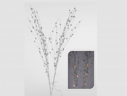 LED KVĚTINA vánoční stříbrná 76 cm