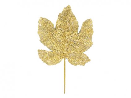 List dekoračný zlatý 24 x 17 cm