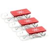 Sada 3 ks ozdôb: Sánky červeno-biele 12,5 x 4,5 cm