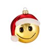 LAU 1429 Ozdoba smajlík se santa čepicí 7 cm