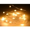 LED drôtik strieborný TEPLÁ BIELA 4 m - na batérie