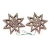 Sada 2 ks dekorácií: Hviezdička na drôtiku champagne 8 cm