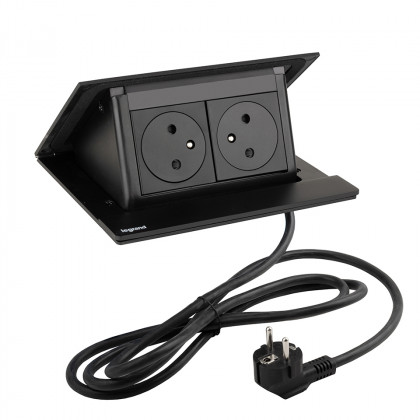 LEGRAND PopUp, 2x230V, elektrická zásuvka, černá matná