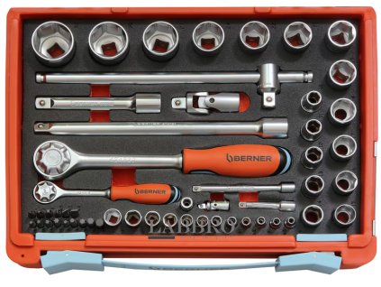 Berner Sada nástrčných ⅜″ klíčů BFD+ s ráčnou Disc+ ve Smart boxu, 1000613