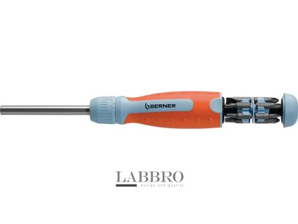 Berner Dlouhý ráčnový šroubovák se zásobníkem na bity, 414536