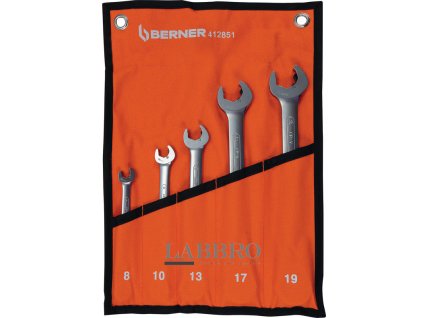 Berner DUO GEAR sada očkoplochých ráčnových klíčů 8-19 mm, 5-dílná, 412851