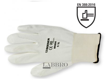 Berner jemně pletené pracovní rukavice bílé velikost 10