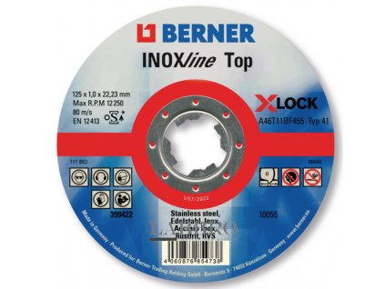 Berner Řezný kotouč INOXline 125 x 1.0 x 22 mm - 25ks