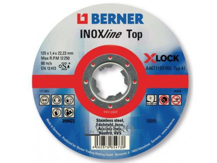 Berner Řezný kotouč INOXline 125 x 1.6 x 22mm - 25ks