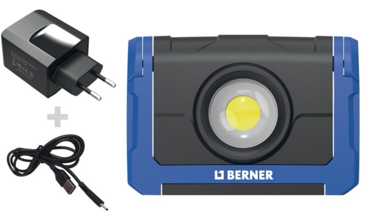 Berner Led 414782 Reflektor Flex s nastavitelným úchytem, 10W + rychlonabíječka