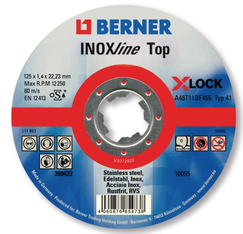 Berner 399421 Řezný kotouč INOXline 125 x 1.6 x 22mm - 25ks