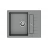 StrongSinks S3 Dřez granit Vardar 615, 615x500 mm, s odkapem a vanič., šedý