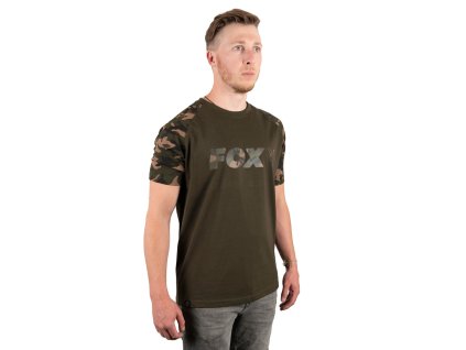 cfx019 fox khaki camo raglan t shirt angle wht