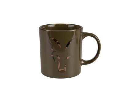 fox khaki with camo fox head logo mug main reverse
