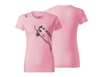 Giants fishing Tričko dámské růžové Plavající kapr