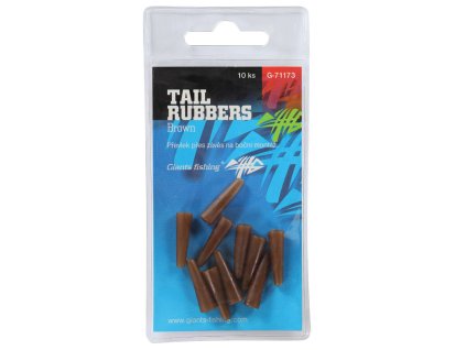 GIANTS FISHING TAIL RUBBERS BROWN/10PC ( 20MM ) 10KS
