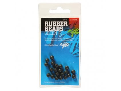 GIANTS FISHING RUBBER BEADS TRANSPARENT GREEN 6MM,20KS
