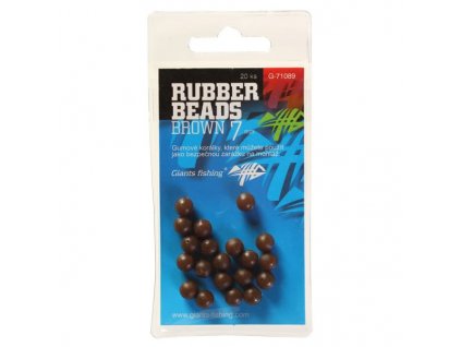 GIANTS FISHING GUMOVÉ KULIČKY RUBBER BEADS TRANSPARENT BROWN 7MM,20KS