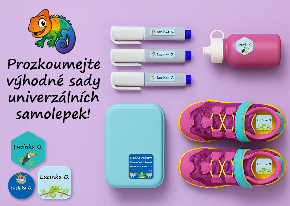 výhodné sady univerzálních dětských samolepek