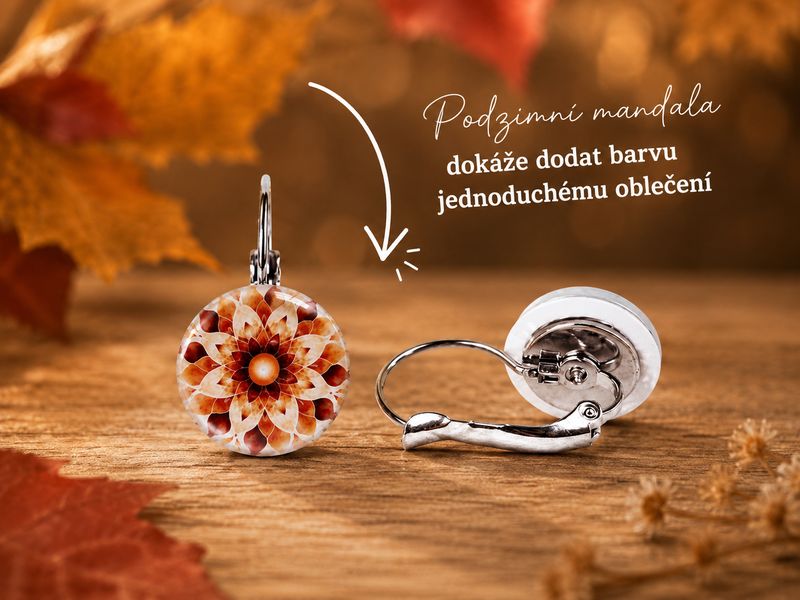 Podzimní mandala náušnice Laboka