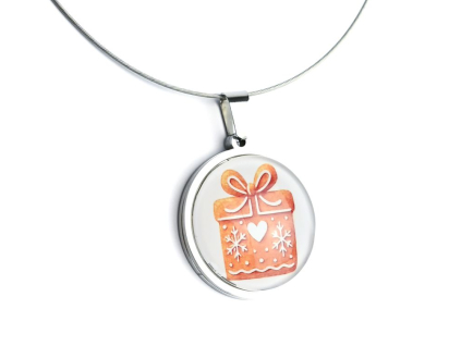 Perníčkový vánoční dárek náhrdelník