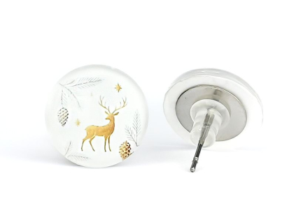 Jelen skleněné náušnice pecky