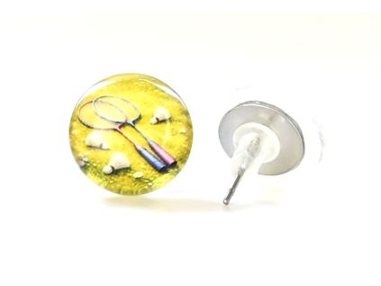 Badminton náušnice pecky 2