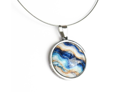 Modrý mramor náhrdelník