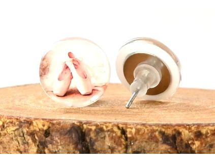 Baletka skleněné náušnice pecky