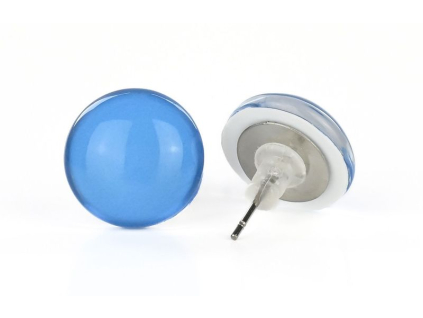 Modré skleněné náušnice pecky