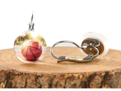 Basketbalový míč náušnice VISACÍ 2