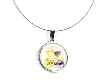 Sklenky vína náhrdelník
