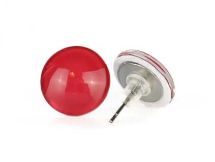 Červené skleněné náušnice pecky