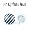 Černobílé pruhy skleněné náušnice pecky