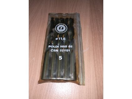 Vrták 11,6mm HSS, 5ks