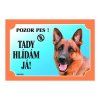 Barevná cedulka POZOR PES - TADY HLÍDÁM JÁ !