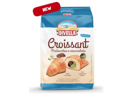Divella croissanty pistáciový a čokoládový krém 210 g