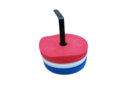 znacka na podlahu kruh sada 24 ks cerveno bilo modra