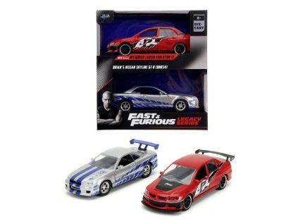 auta rychle a zbesile twin pack 2006 mitsubishi lancer evo ix brianuv 2002 nissan skyline gtr r34 1