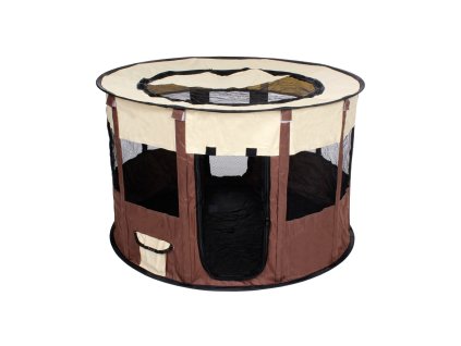 ohradka pro psy pet round hneda 1
