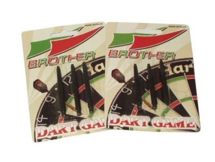 Násadky k šipkám Brother nylon, černé, vel. S, balení 3 ks