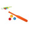 Baseballová pálka 50cm + míčky 3ks plast 2 barvy v síťce