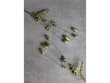 Vetvička s trblietkami 4-ramenná 102A 46cm zlatá