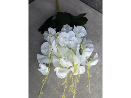 Kytica orchidea bielo-krémová 57 cm – umelé kvety 213A